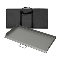 LS'BABQ front view showing full 16x38 griddle and fit benefits