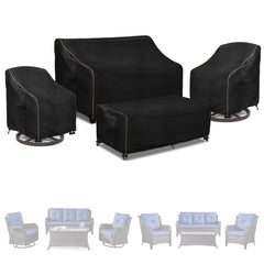 LSongSKY 3-seater cover front view protects sofa from rain