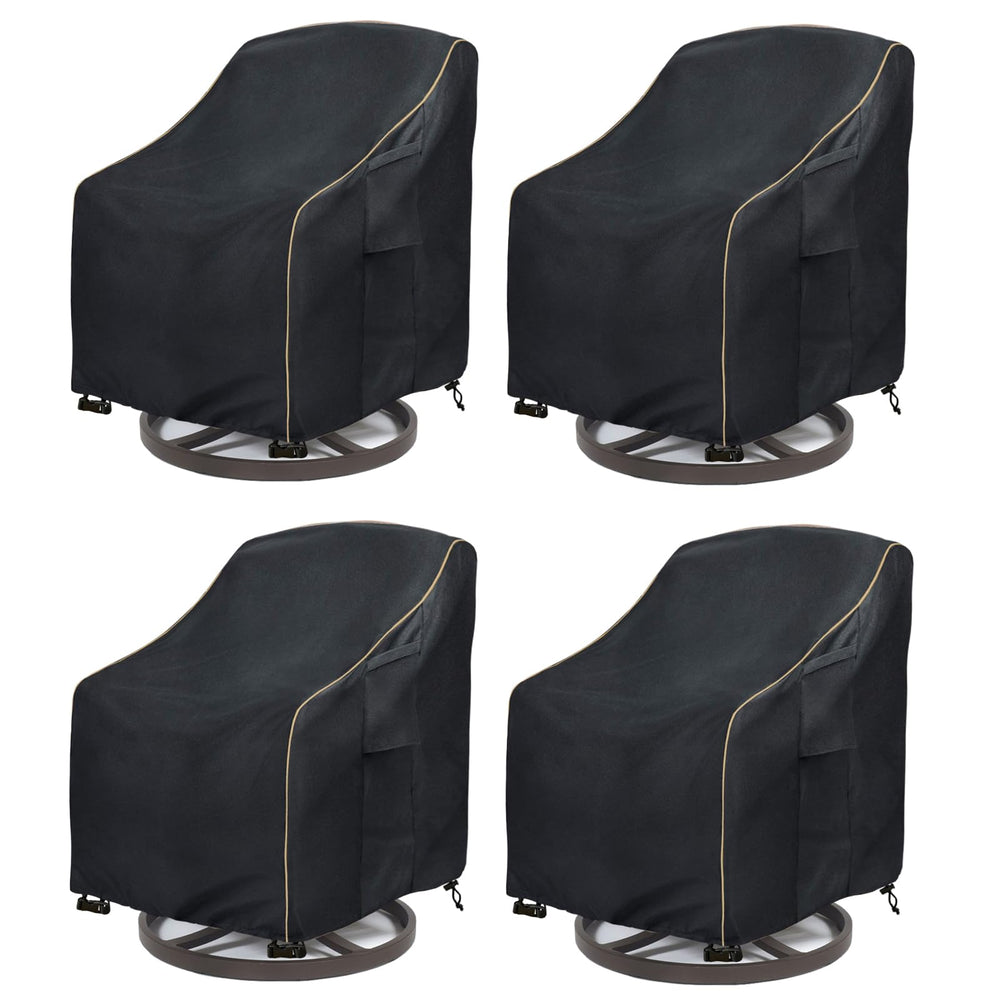 LSongSKY front view of four covers protecting chairs, durable weather protection