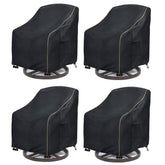 LSongSKY front view of four covers protecting chairs, durable weather protection