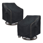 LSongSKY front view of two black swivel rocker chair covers protecting furniture
