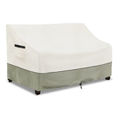 LSongSKY front view of cover protecting loveseat, shows full coverage and fit