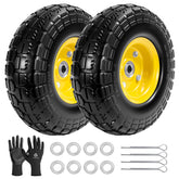 LTNICER front view 10-inch yellow wheel showing sturdy construction and easy swap benefit