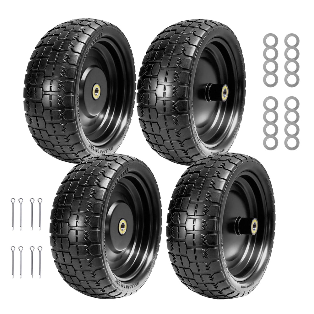 LTNICER front view assembled wheel showing durable solid tire benefit