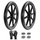 LTNICER front view assembled wheel showing solid rubber durability