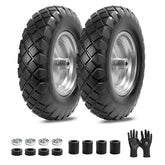 LTNICER front view of flat-free wheel showing ready-to-install durability