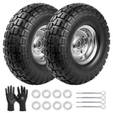 LTNICER front view of 10 inch solid wheels showing complete 2-pack and benefits