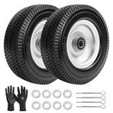LTNICER front view wheel assembly showing complete solid tire and rim, durable replacement