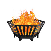 LTSEAME front view assembled fire pit showing stable footprint and warmth
