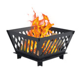 LTSEAME front view of assembled fire pit showing stable bowl and legs, easy setup benefit