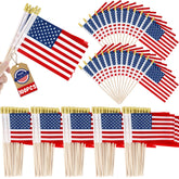 Luces front view of 4x6 inch flag showing clear stars and stripes, durable look