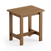 LUE BONA front view showing brown HDPS side table and durable finish benefit