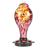 LUJII front view purple feeder showing decorative shape and practical design benefit
