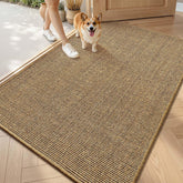 LUMI front view solid brown mat showing natural welcome look and floor protection