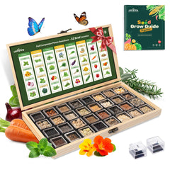LUSH&DEW wooden seed box closed showing neat storage and gift appeal
