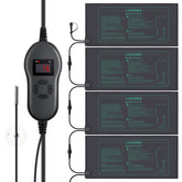 Luxbird front view of four mats with controller, ready-to-use heating solution