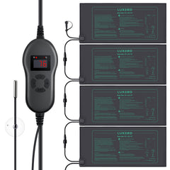 Luxbird front view of four mats with controller, ready-to-use heating solution