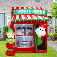 luxfcup front view of cookie shop inflatable brightly lit for curb appeal