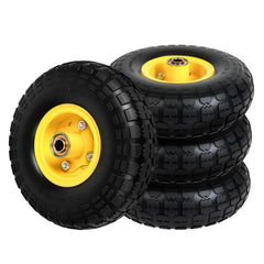 luxlead front view of four yellow replacement wheels showing ready-to-install benefits