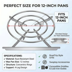 LVACODV grate installed on Coleman RoadTrip grill ensuring secure compatibility