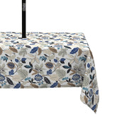 LVTXIII front view of Breeze Leaves Beige tablecloth shows full pattern and fit benefit