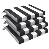 LVTXIII front view of four Cabana Black cushions showing neat packaging and style