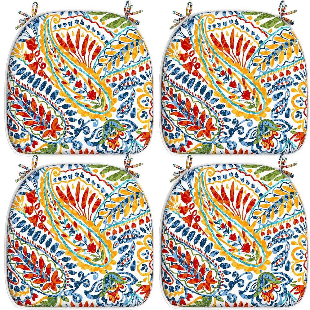 LVTXIII front view of 4-pack paisley cushions highlighting coordinated set and style