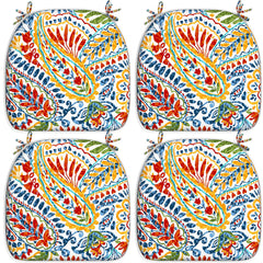 LVTXIII front view of 4-pack paisley cushions highlighting coordinated set and style