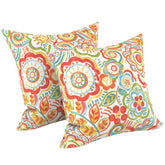 LVTXIII front view of two flower multi throw pillows showing color and design benefits