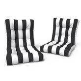 LVTXIII front view showing Cabana Black cushions on chair, adds updated outdoor comfort
