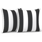 LVTXIII front view Cabana Black pillow showing durable outdoor styling and color retention