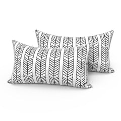 LVTXIII front view herringbone pillow showing tailored look and durable fabric