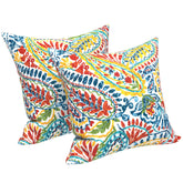 LVTXIII front view of paisley multi pillows showing color and pattern benefits