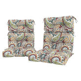 LVTXIII front view paisley chilli cushion adding outdoor seating comfort