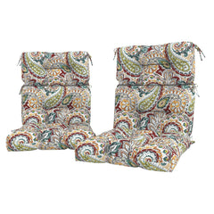 LVTXIII front view paisley chilli cushion adding outdoor seating comfort