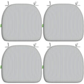 LVTXIII front view of four grey striped cushions showing coverage and style