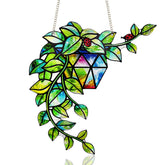 LXTMMRLJQ front view showing leaf design and polished glass benefit: decorative focal point
