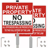Lxysign front-facing sign on stake showing clear warning and boundary protection