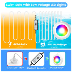 LyLmLe magnetic light attached to steel pool wall showing easy mounting