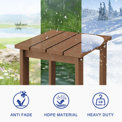 LZRS mesa colocada junto a una silla Adirondack para confort exterior