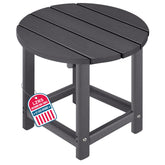 LZRS round side table front view showing sturdy weather-resistant design and convenience