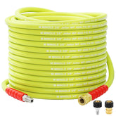 M MINGLE front view of 50 ft hose showing length and coiled storage benefit