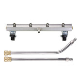 M MINGLE front view of 13 inch undercarriage cleaner showing head and casters for easy glide