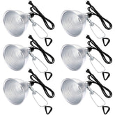 Macarrie front view of clamp lamp showing reflector and cord, precise directional lighting benefit