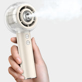 MACMORE front view of misting fan showing fast airflow and cooling benefit