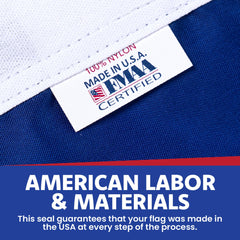 Made in USA Flags solid brass grommets in header for secure, rust-resistant mounting