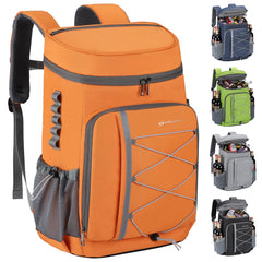 Maelstrom front view of cooler backpack showing pockets and organized layout for easy packing