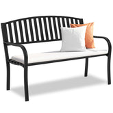 Maemttes bench front view showing sturdy frame and elegant design benefit durability