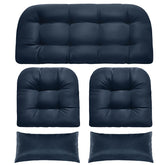 MAGIC ELEPHANT front view of five-piece cushion set showing color and fit