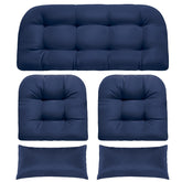 MAGIC ELEPHANT front view of Oxford-blue cushion set showing coordinated style and protection